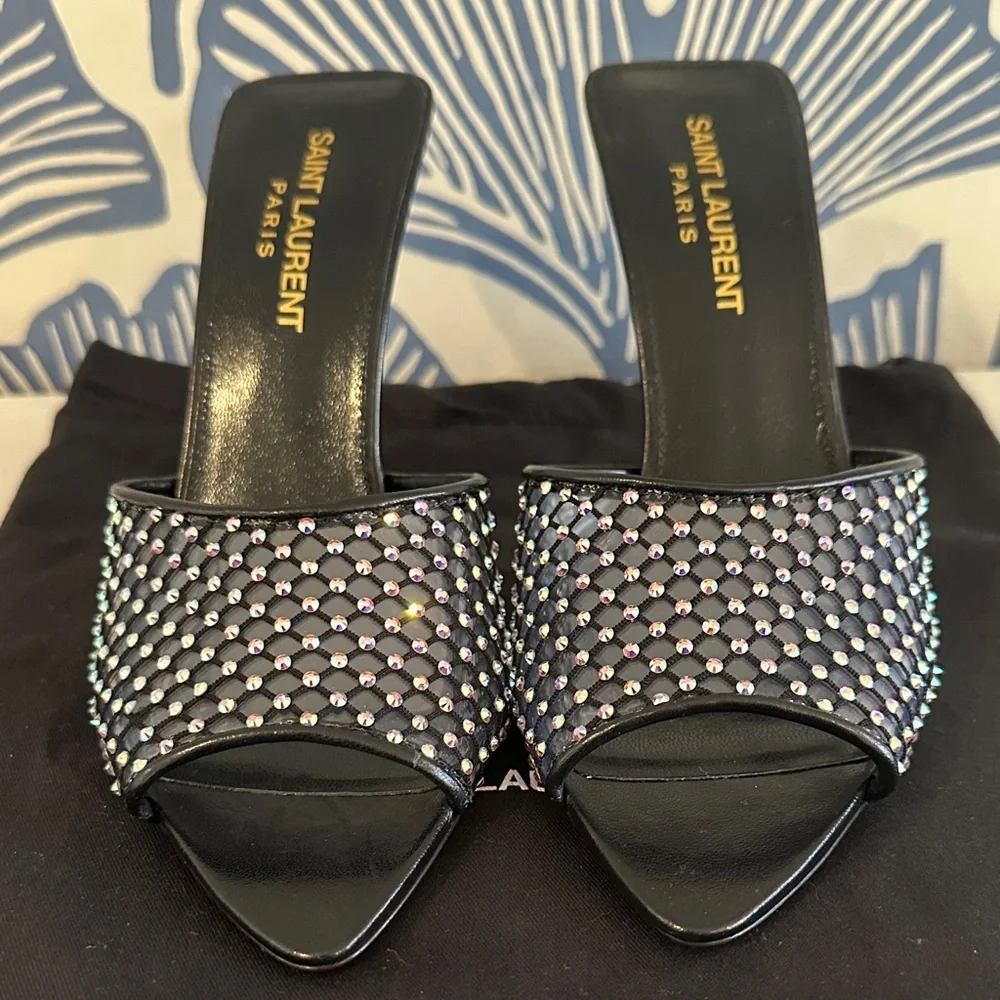 NWOT/Unworn! Saint Laurent Black & Crystal Mules -Size 35/5 Offers Welcome! - Picture 3 of 7